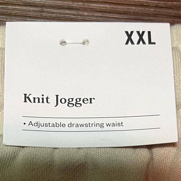 NWT XXL Cream Knit Jogger Drawstring elastic waist jogging pants sweat pants - Picture 12 of 16